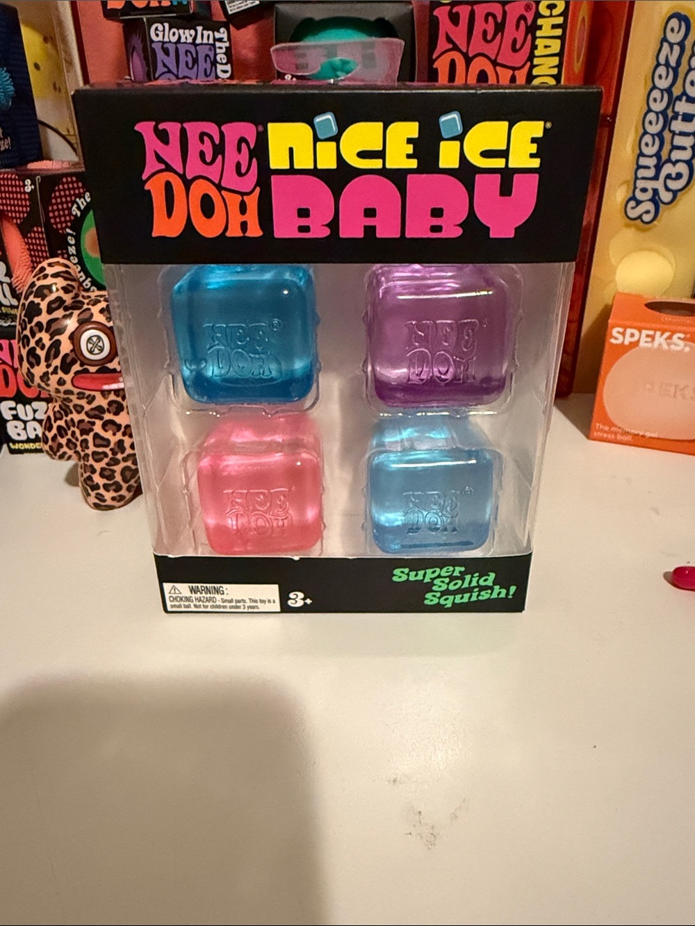 NeeDoh Nice Ice Baby Super Solid Squish Toy - Pink, Blues, Purple